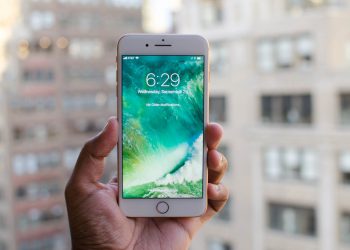 Iphone 8 held in a hand