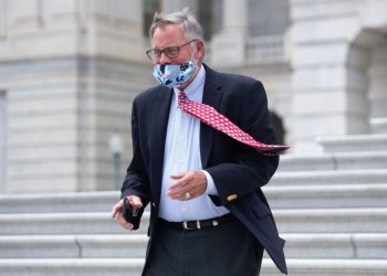 US Senator Richard Burr, Republican of North Carolina, leaves after a vote at US Capitol in Washington, DC, May 14, 2020. - Burr, chairman of the powerful US Senate Intelligence committee, stepped down from his position Thursday after the FBI seized his cellphone in a probe of alleged insider stock trading tied to the coronavirus pandemic. (Photo by SAUL LOEB / AFP) (Photo by SAUL LOEB/AFP via Getty Images)