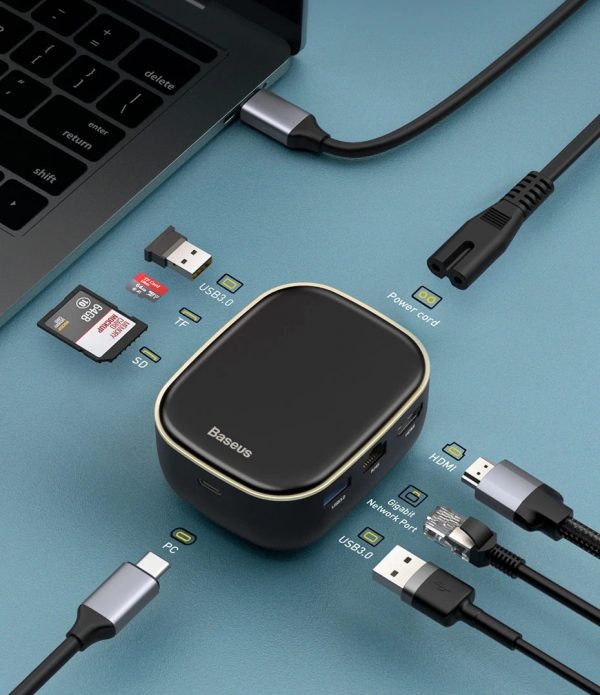 Baseus 2 In 1 USB-C Hub+USB Wall Charger Docking Station Adapter